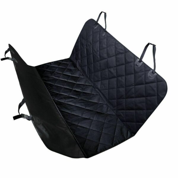Pet Seat Cover Rear Back Car Pet Dog Travel Waterproof Bench Protector Luxury -Black - Image 10