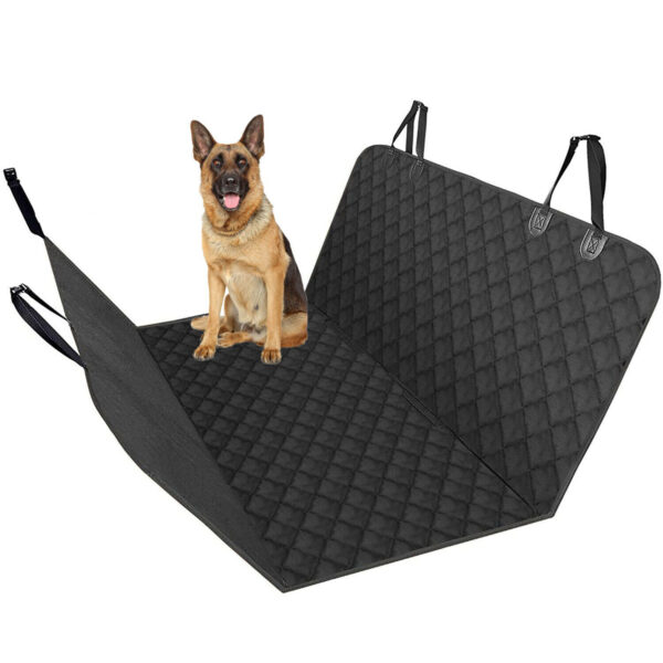 Pet Seat Cover Rear Back Car Pet Dog Travel Waterproof Bench Protector Luxury -Black